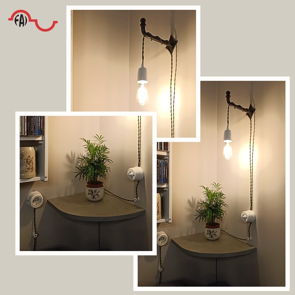 レトロAMMETER Gniazdo retro Schuko FAI POMARAŃCZOWE - Alkri