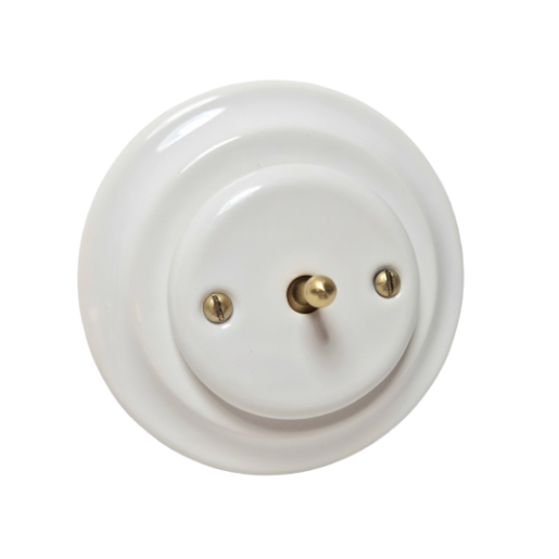 ANTICA TOOGLE  ceramiczny włącznik schodowy podtynkowy biały/złoty  K1-R120NX1w