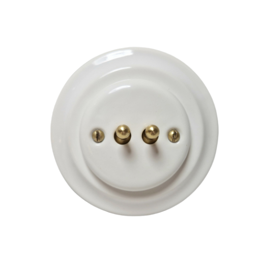 ANTICA TOOGLE  ceramiczny włącznik podwójny schodowy podtynkowy biały/złoty  K1-R220N1w