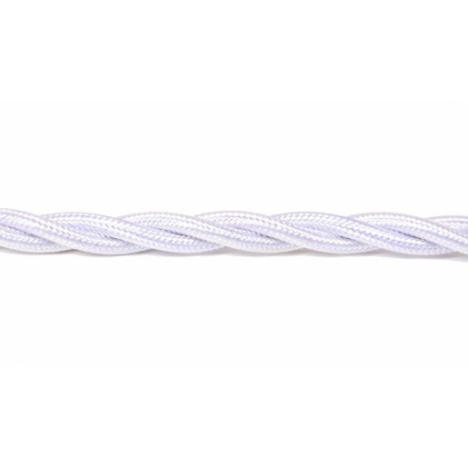 Kabel w oplocie skręcanym biały 2x0,75