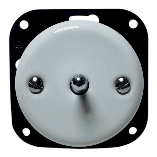 ANTICA TOOGLE  ceramiczny włącznik dzwonkowy biały/srebrny K1-R231N1BC/W