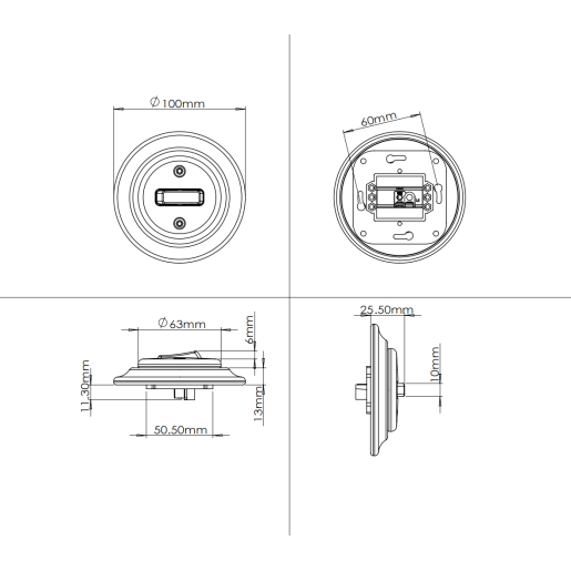 ANTICA NEW schodowy włącznik biały podtynkowy K1- R120Q WHITE
