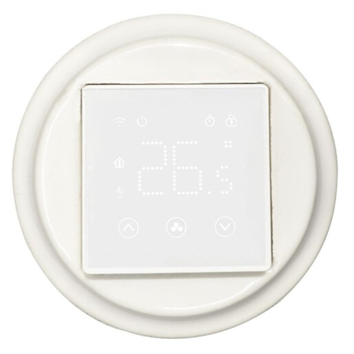 Podtynkowy termostat ogrzewania biały z ramką ceramiczną z WiFi, programowalny na 7 dni