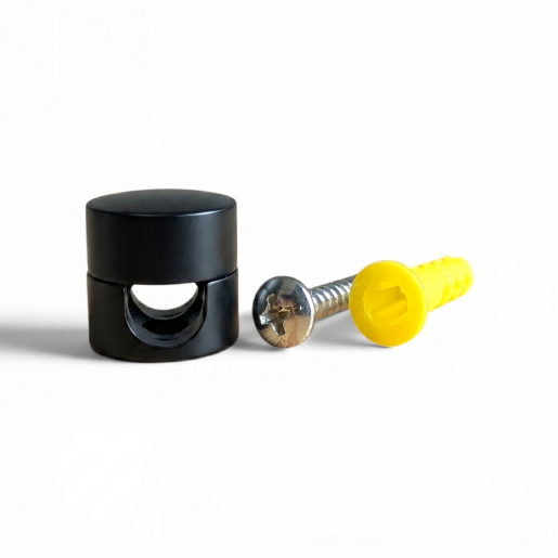 Uchwyt przewodu Alu otw&oacute;r 9mm,dia16mm,czarny