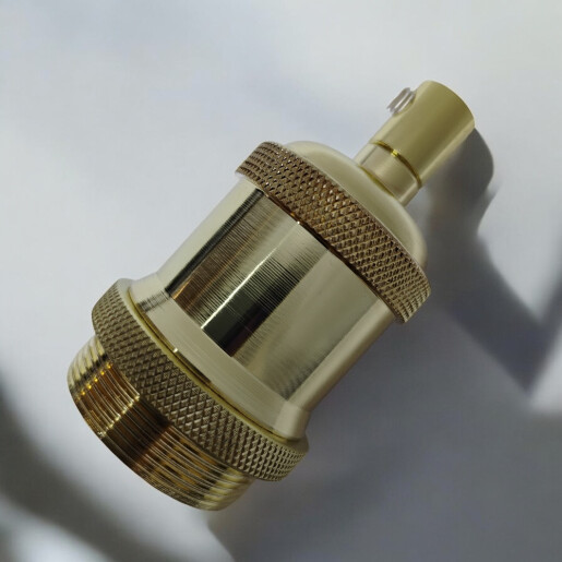 OSŁONKA METALOWA RETRO VINTAGE Z OPRAWKĄ E27 MOSIĄDZ ZŁOTA