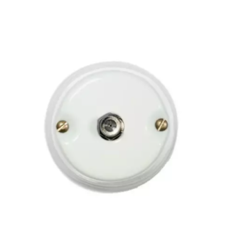 Porcelanowe gniazdo natynkowe antenowe, TV żeńskie, GiGambarelli, 00240