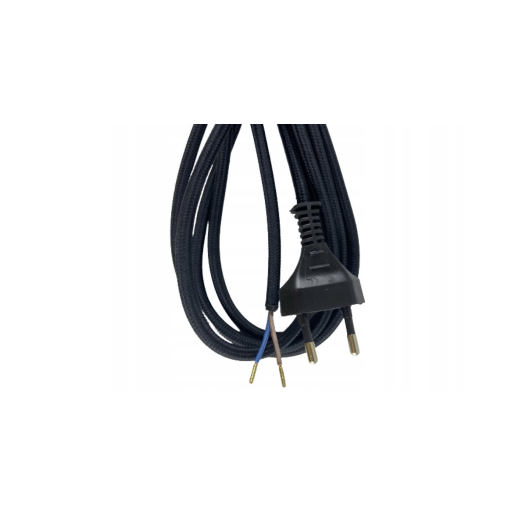 Przew&oacute;d w oplocie kabel z włącznikiem nożnym i wtyczką czarny