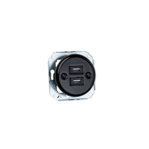 Antica gniazdo USB czarne podtynkowe K1-R67MF-B