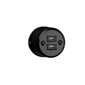 Ceramiczne natynkowe gniazdo podw&oacute;jne USB czarne