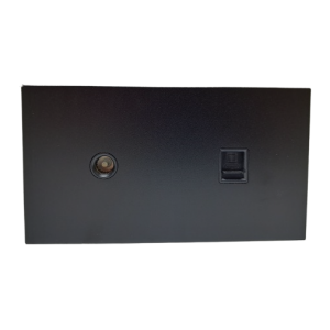 Panel podwójny poziomy gniazdo RJ45 / gniazdo TV czarny mat
