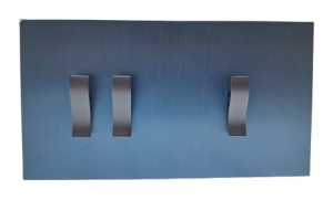 Panel podwójny poziomy WAVE włącznik podwójny/schodowy / włącznik pojedynczy/schodowy granat szczotkowany