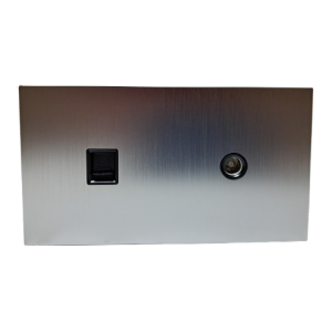Panel podwójny poziomy gniazdo RJ45 / gniazdo TV nikiel szczotkowany