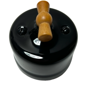 Włącznik ceramiczny natynk dzwonek ANTICA czarny K1-R231MBb - brązowy motylek