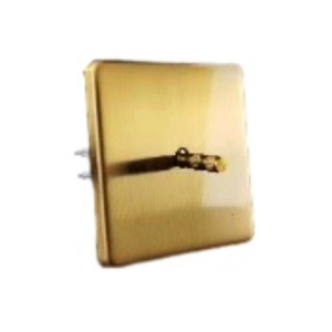 Włącznik kwadratowy pojedynczy uniwersalny metalowy złoty Togglica EU, ZVB001gd