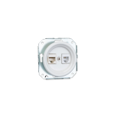 Gniazdo podtynkowe ANTICA RJ 45 + RJ 11 , TT-04/RJ45 biały