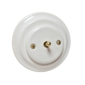 ANTICA TOOGLE  ceramiczny włącznik schodowy podtynkowy biały/złoty  K1-R120NX1w
