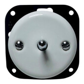 ANTICA TOOGLE  ceramiczny włącznik schodowy podtynkowy biały/srebrny K1-R120N1C/W