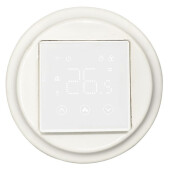 Podtynkowy termostat ogrzewania biały z ramką ceramiczną z WiFi, programowalny na 7 dni