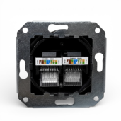 Antica ceramiczne gniazdo podtynkowe Internetowe 2xRJ45 białe Cat. 5