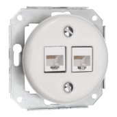 Antica ceramiczne gniazdo podtynkowe Internetowe 2xRJ45 białe Cat. 5