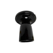 Kinkiet Oprawka ceramiczna E27 CZARNA sufit LAMPA