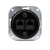 Antica ceramiczne gniazdo podtynkowe Internetowe 2xRJ45 czarne cat.5