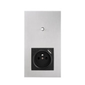 Togglica 4U panel podw&oacute;jny pionowy pojedynczy schodowy + gniazdo z bolcem USB+C nikiel szczotkowany