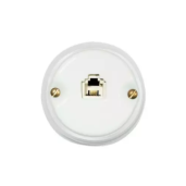Porcelanowe gniazdo natynkowe telefoniczne RJ 11 6P / 4C, GiGambarelli, 00220